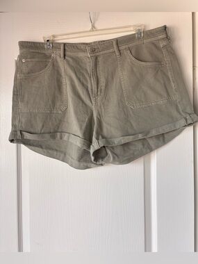 American Eagle Light Green Cuffed Shorts Women's Easy Shortie Stretch Size 18